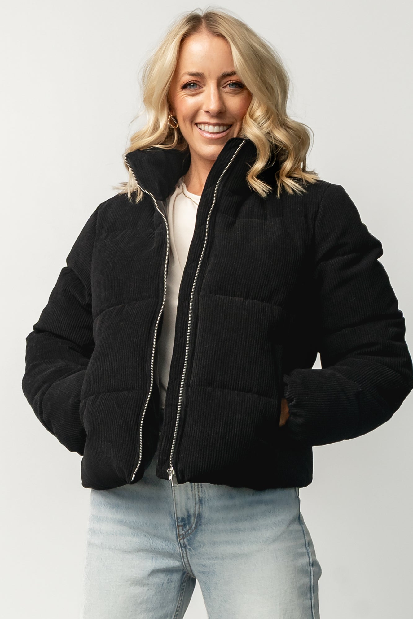 Holden Corduroy Puffer Jacket | Black