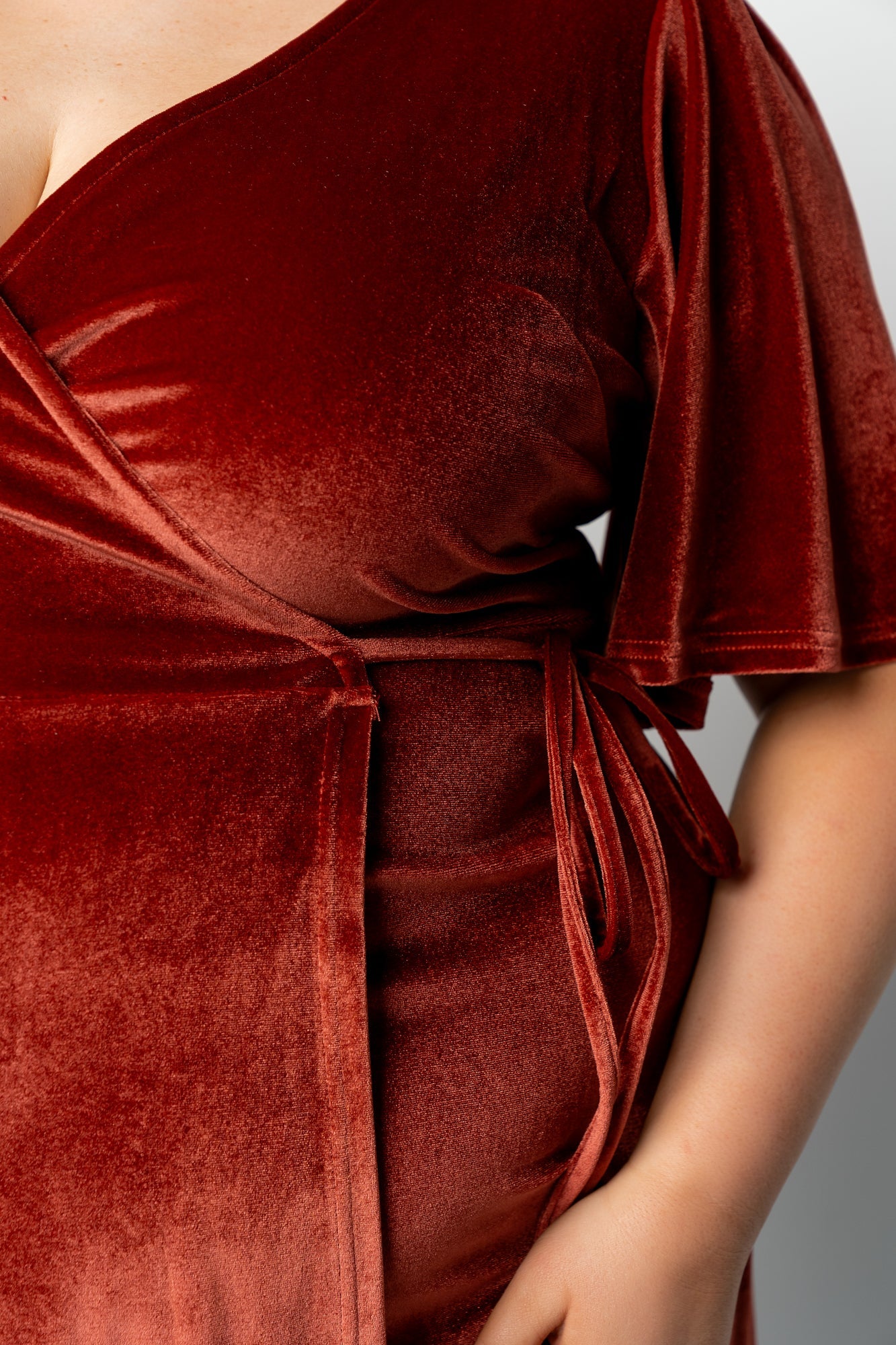 Katelyn Velvet Maxi Wrap Dress | Cinnamon