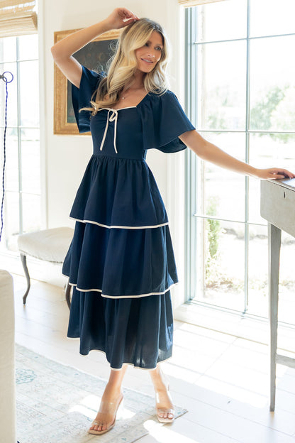 Madrid Tiered Dress | Navy