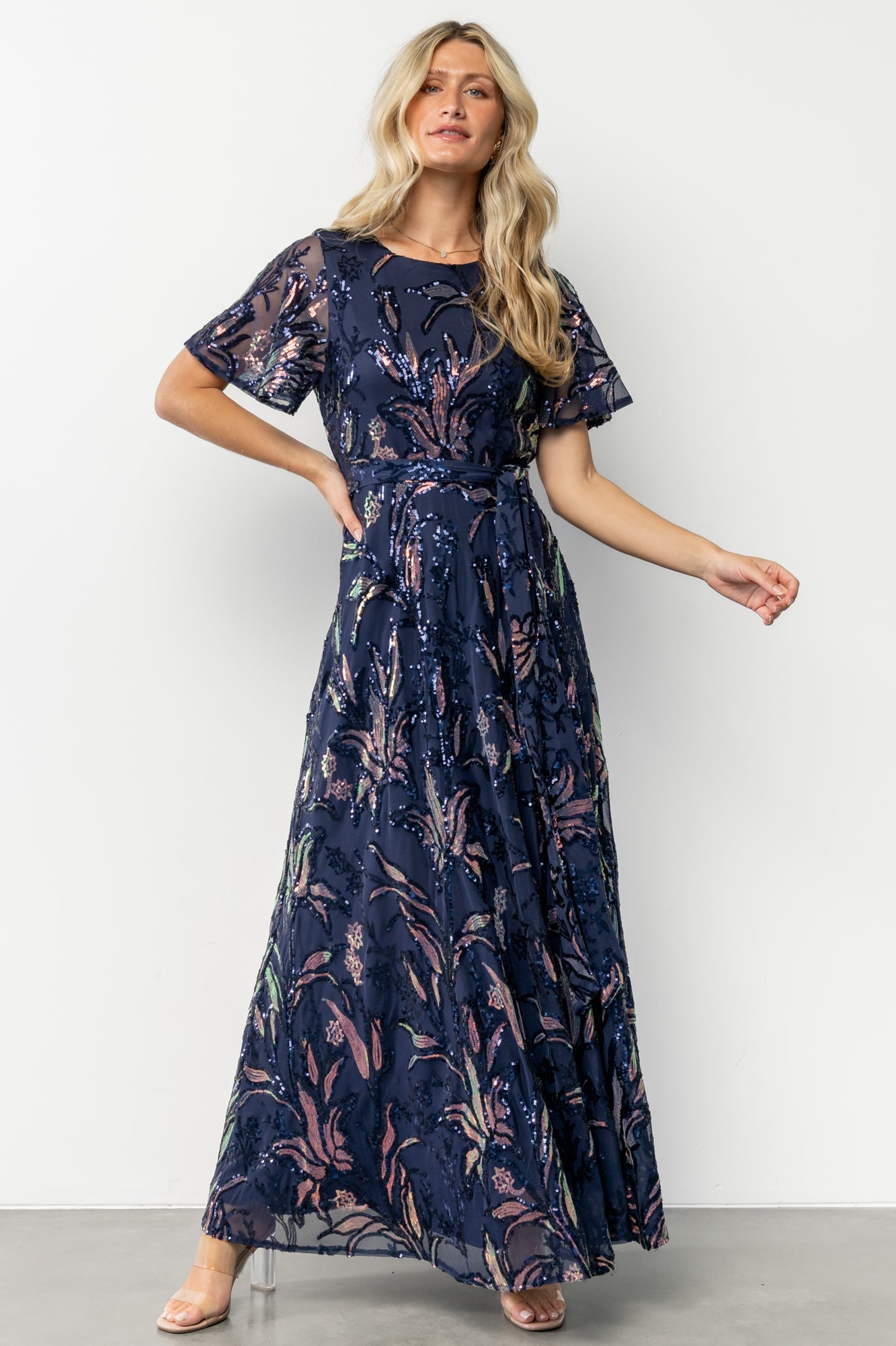Muse Sequin Maxi Dress | Dark Blue Multi