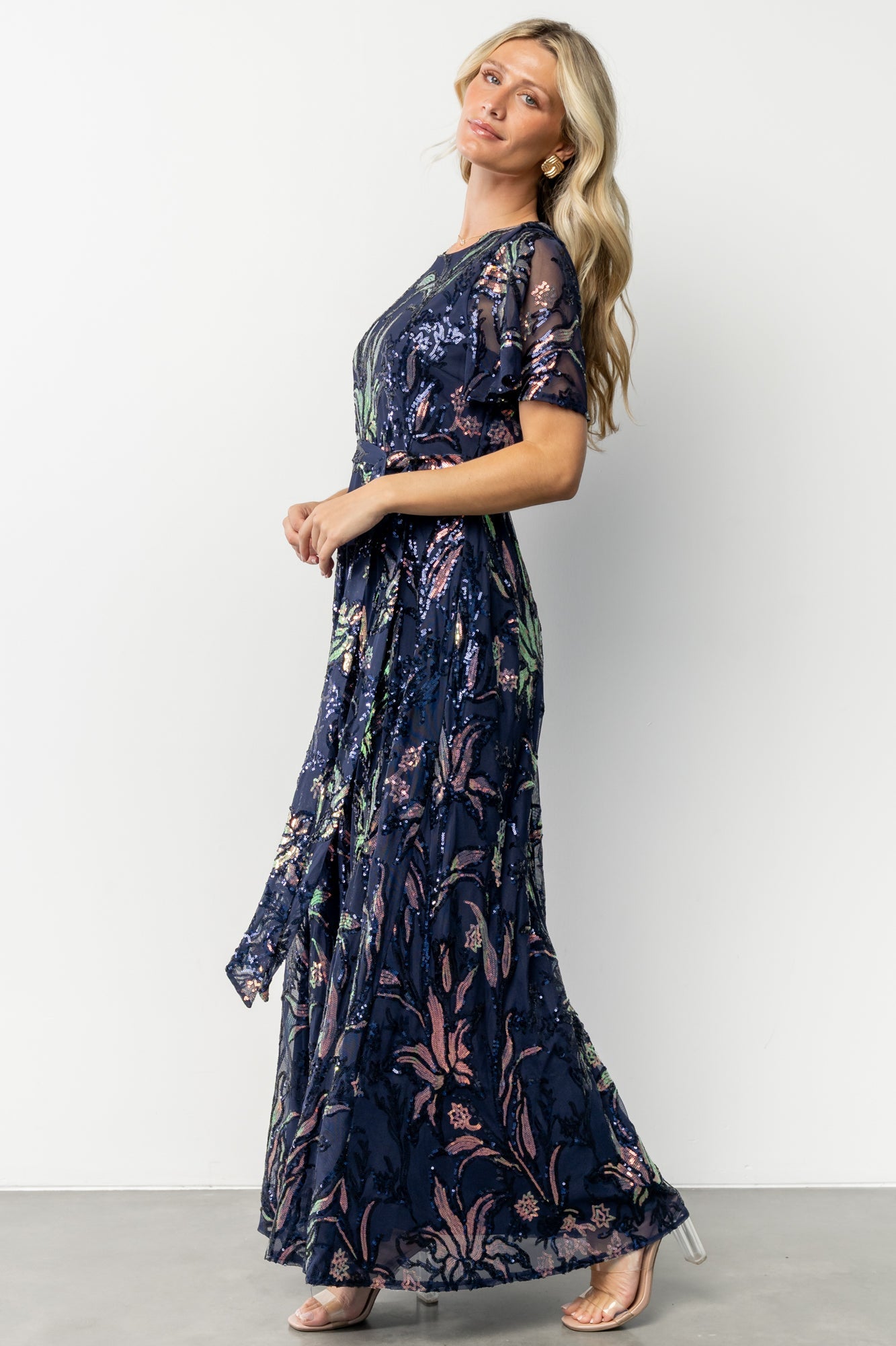 Muse Sequin Maxi Dress | Dark Blue Multi