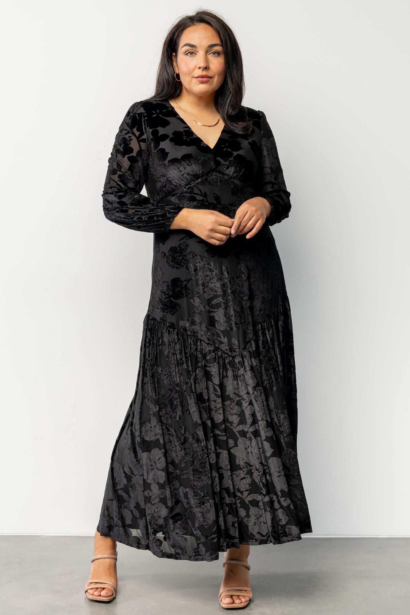 Vienna Velvet Maxi Dress | Black