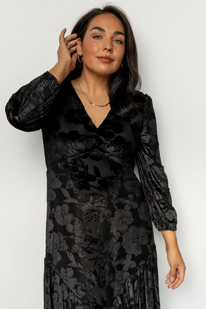 Vienna Velvet Maxi Dress | Black