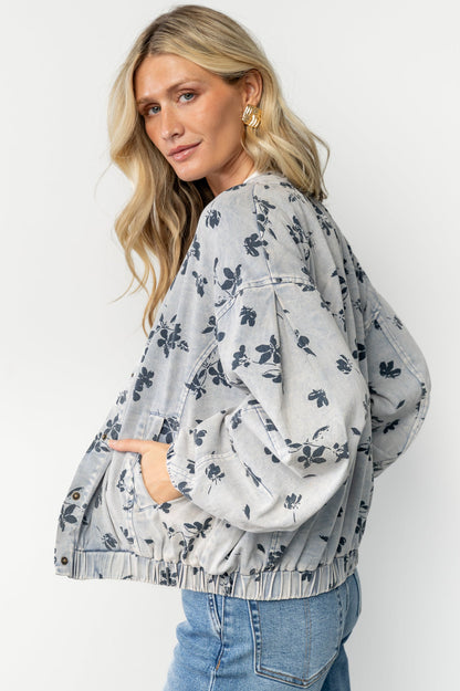 Gia Bomber Jacket | Blue Floral