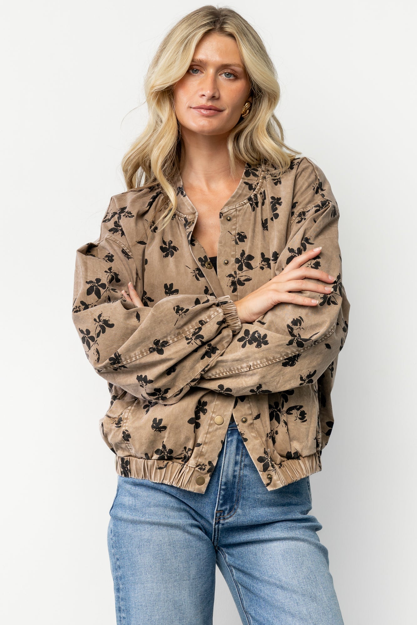 Gia Bomber Jacket | Brown Floral