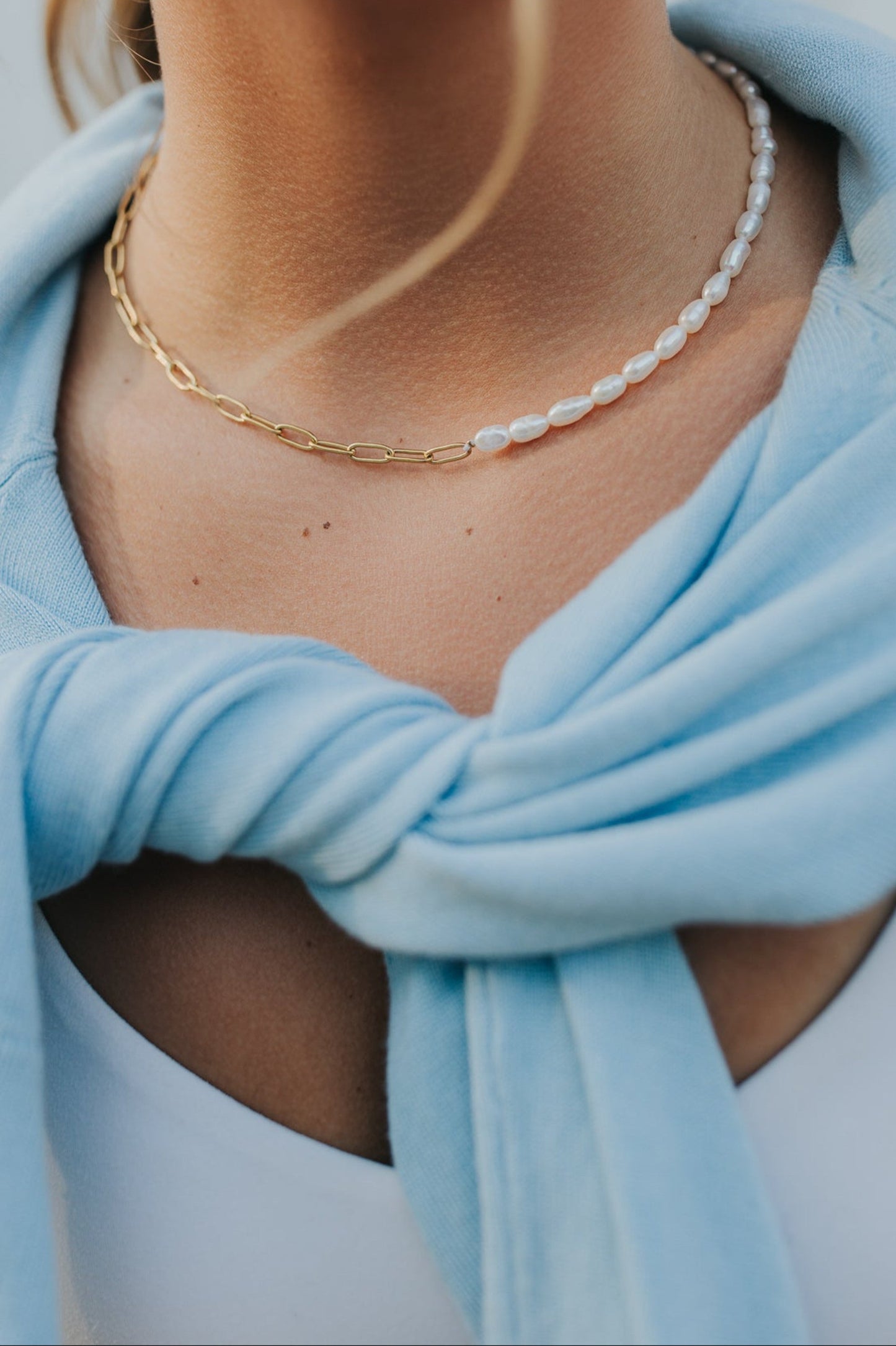 The Maggie Pearl and Gold Necklace