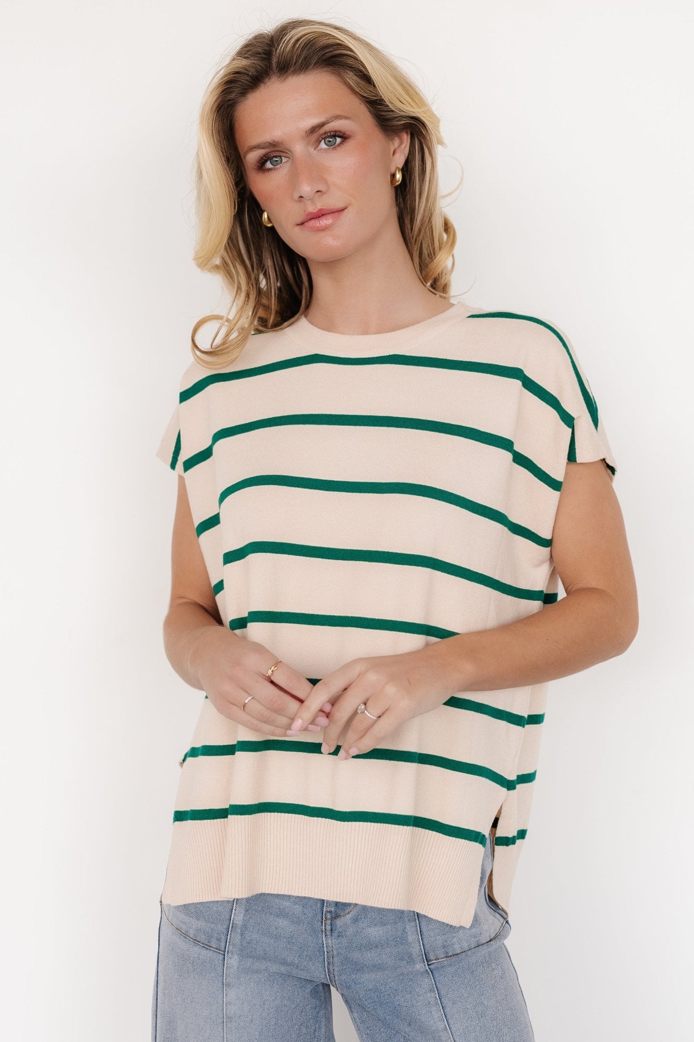 Ada Dolman Top | Natural + Green