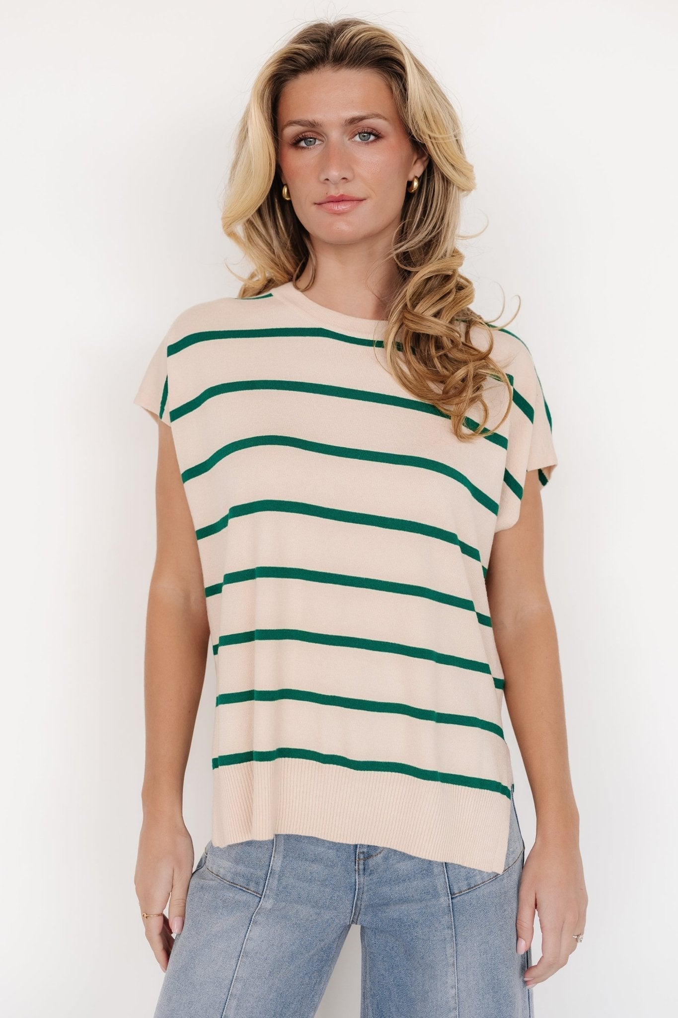 Ada Dolman Top | Natural + Green