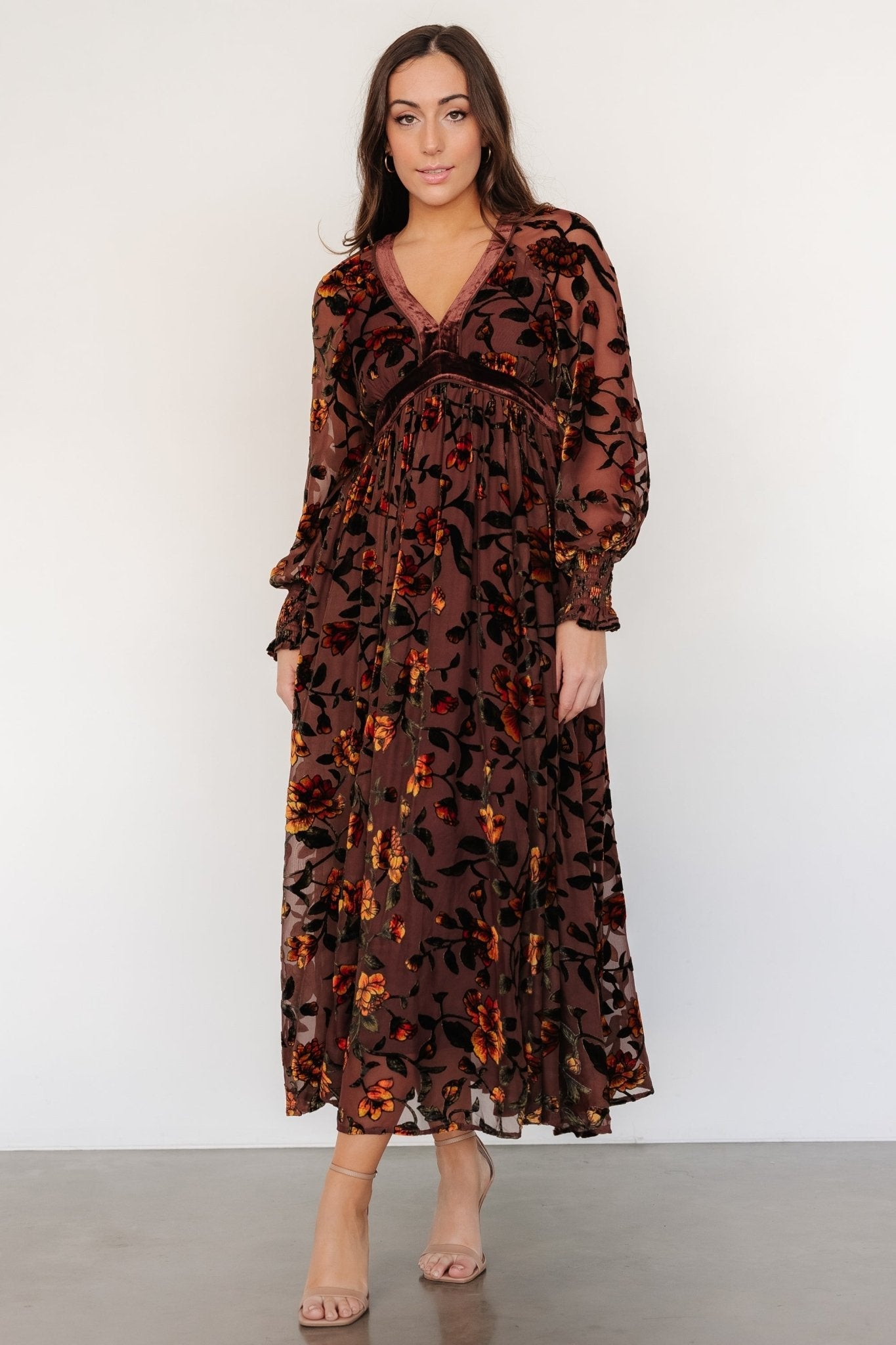 Adele Velvet Dress | Clove + Amber Floral