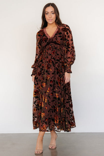 Adele Velvet Dress | Clove + Amber Floral