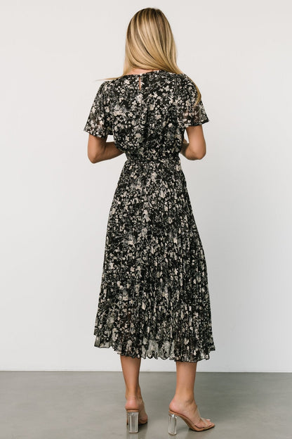 Alexandra Pleated Dress | Black + Slate