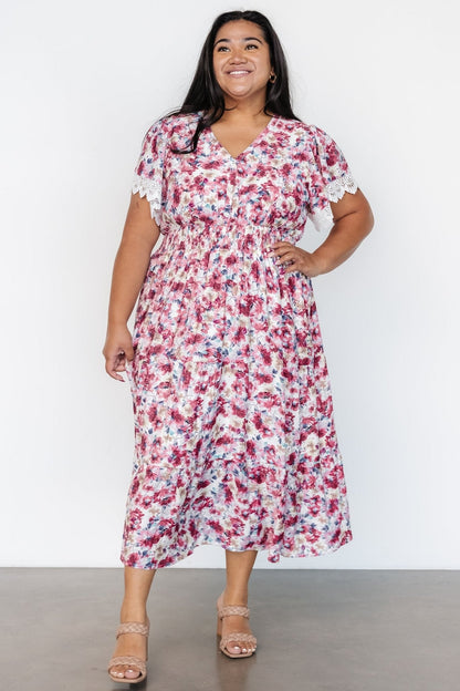 Aliyah Midi Dress | Berry Floral
