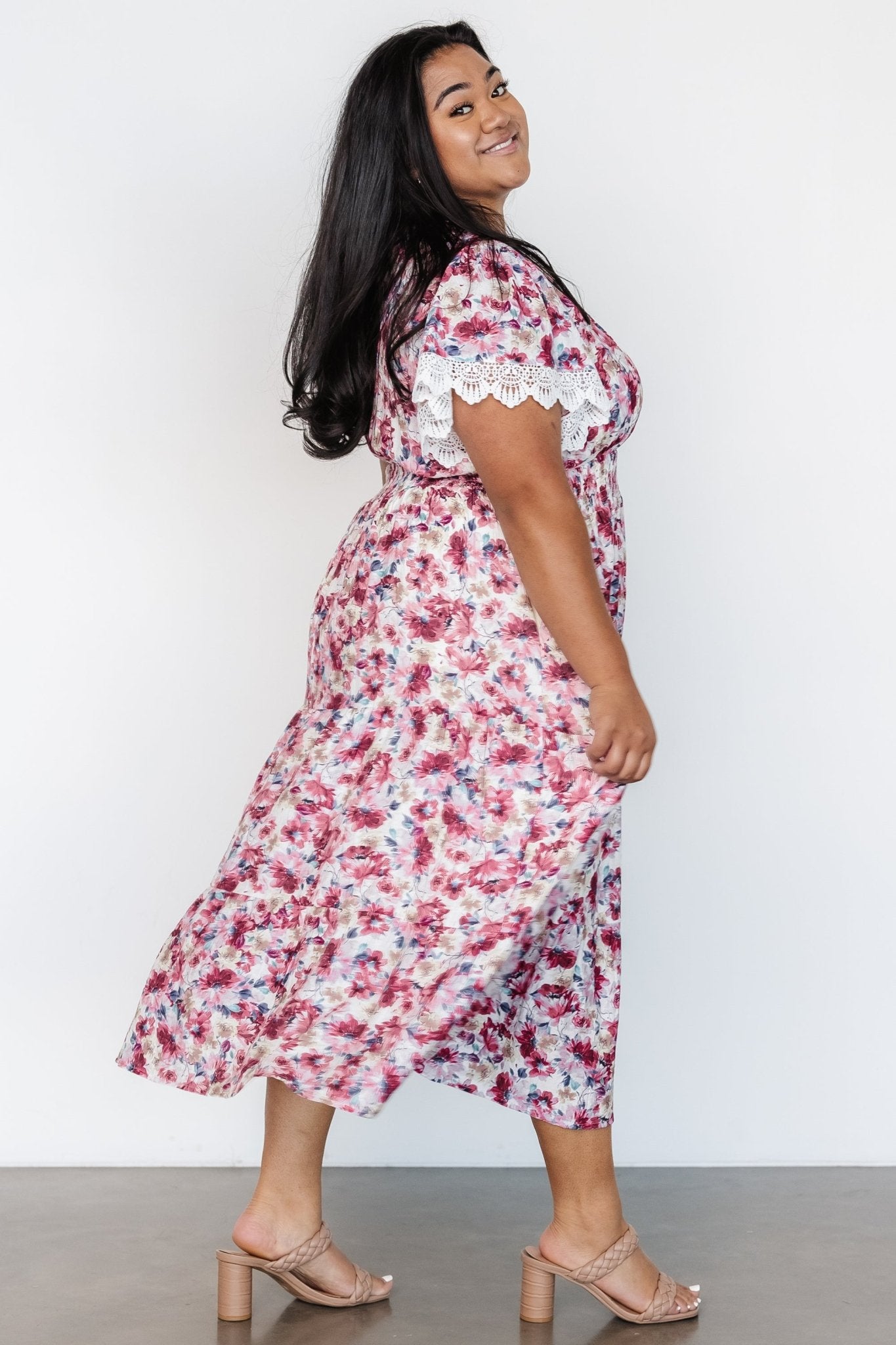 Aliyah Midi Dress | Berry Floral