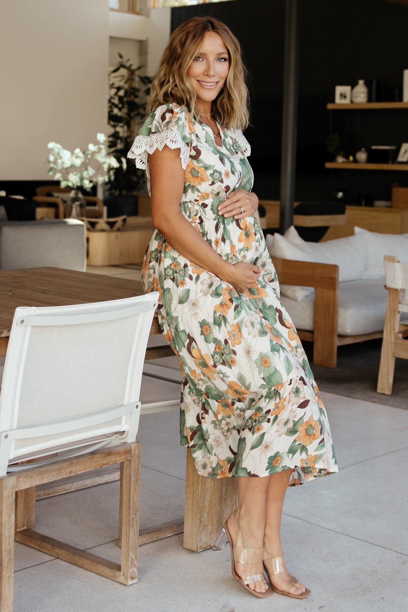 Aliyah Midi Dress | Green Floral