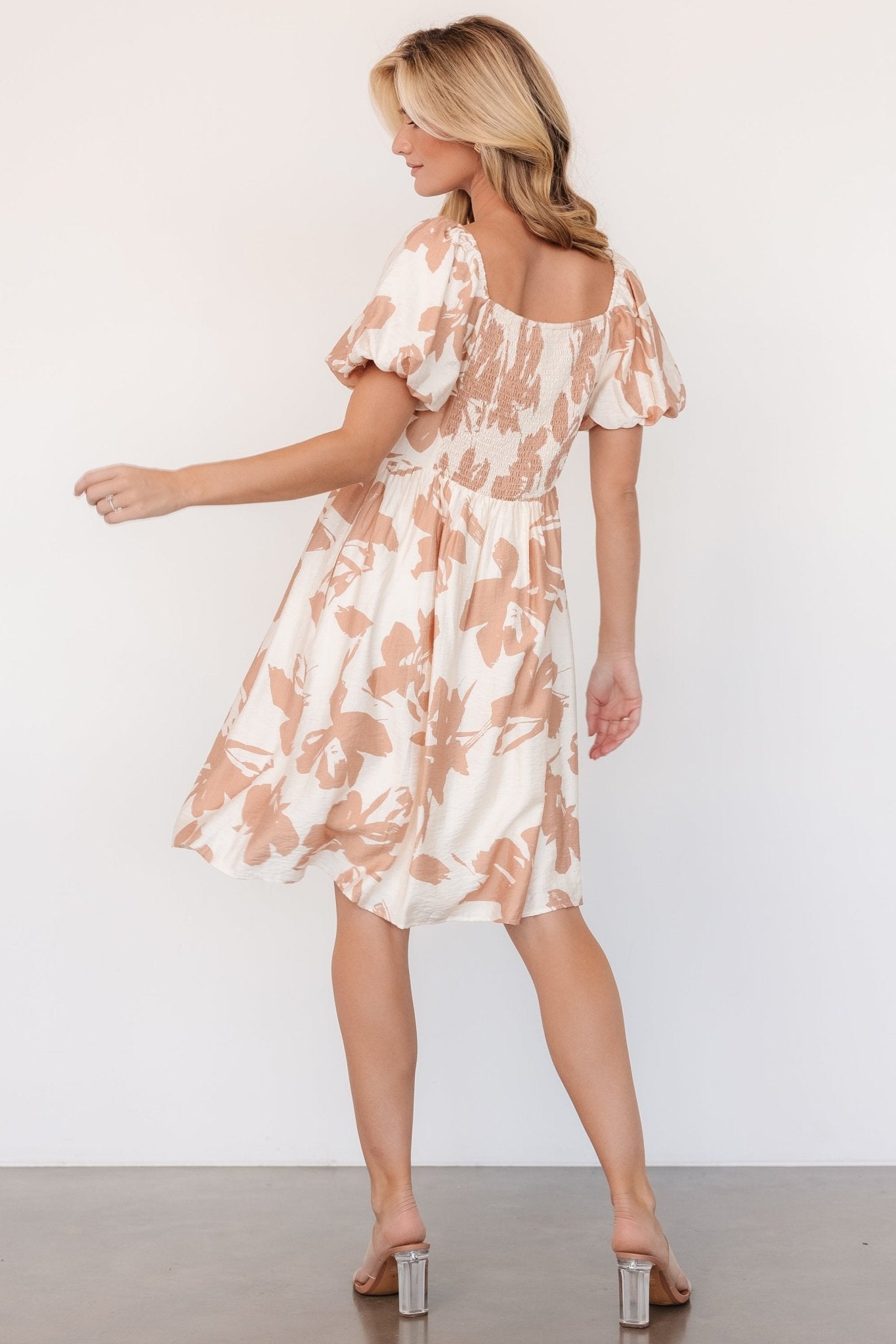 Alona Short Dress | Natural Floral