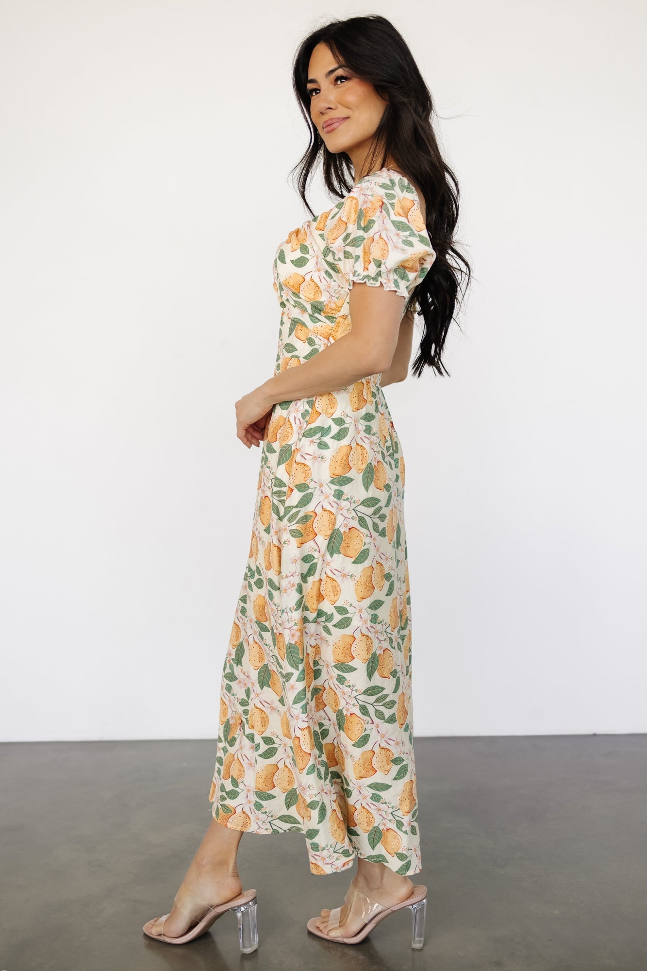 Amalfi Midi Dress | Lemon Print