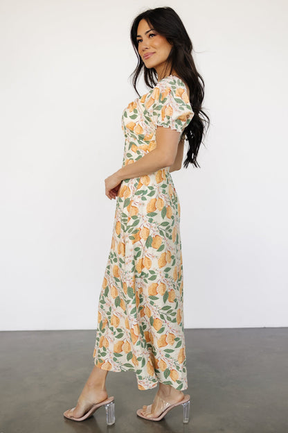 Amalfi Midi Dress | Lemon Print