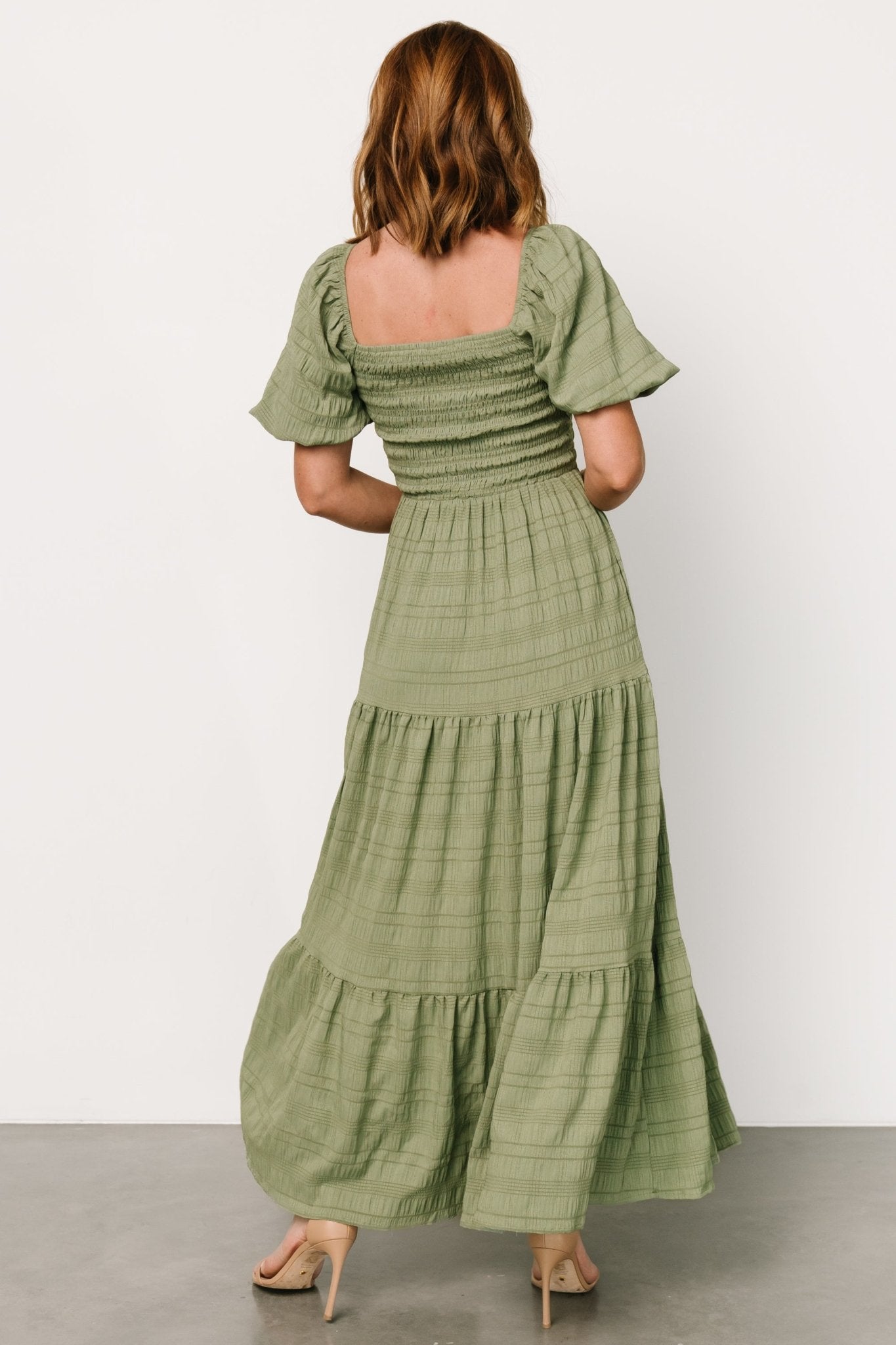 Amaya Smocked Dress | Green