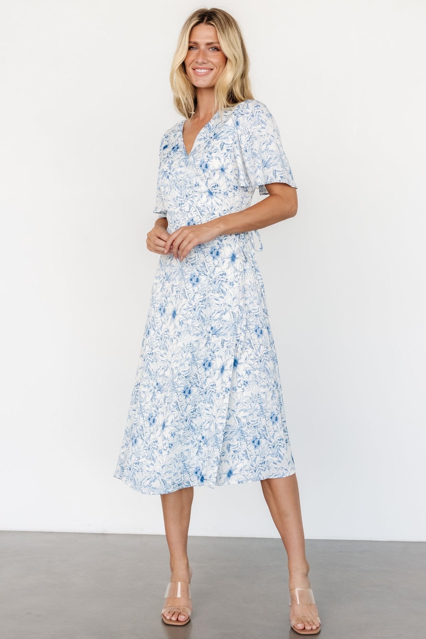 Amelie Wrap Midi Dress | Blue Print