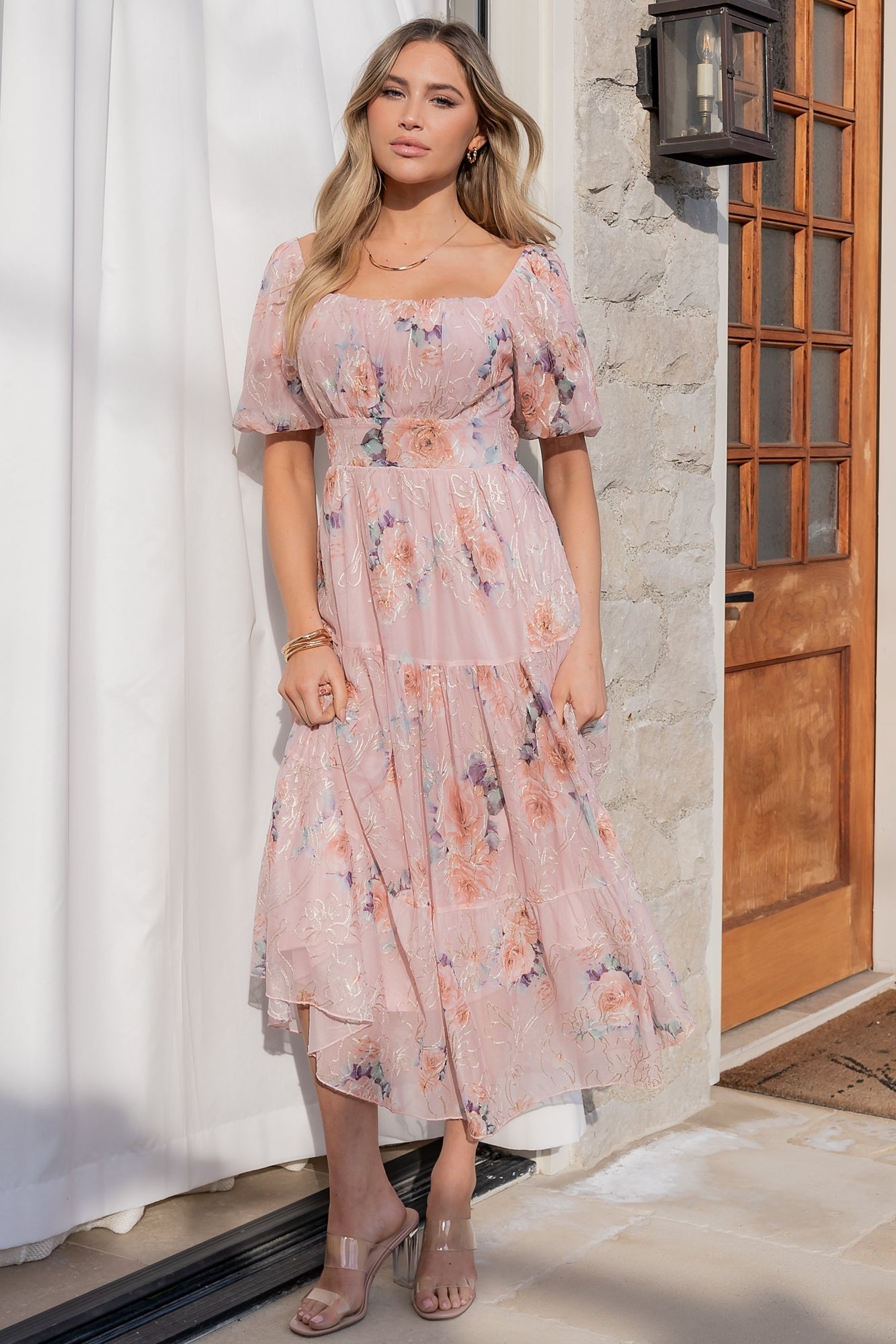 Annabeth Midi Dress | Blush Floral