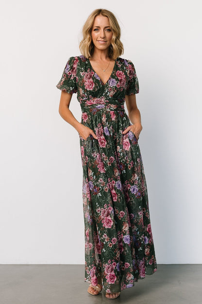 Ardley Maxi Dress | Green + Pink Floral