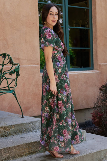 Ardley Maxi Dress | Green + Pink Floral