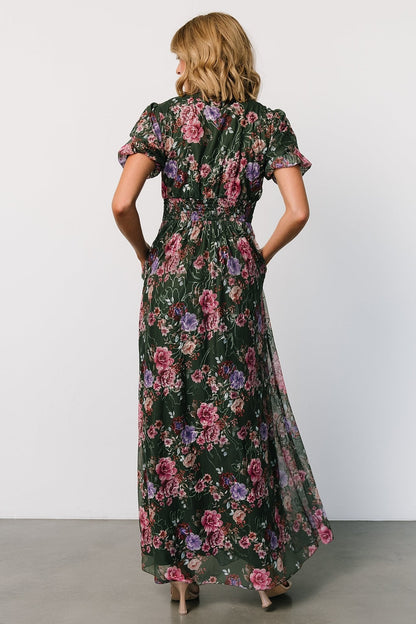 Ardley Maxi Dress | Green + Pink Floral