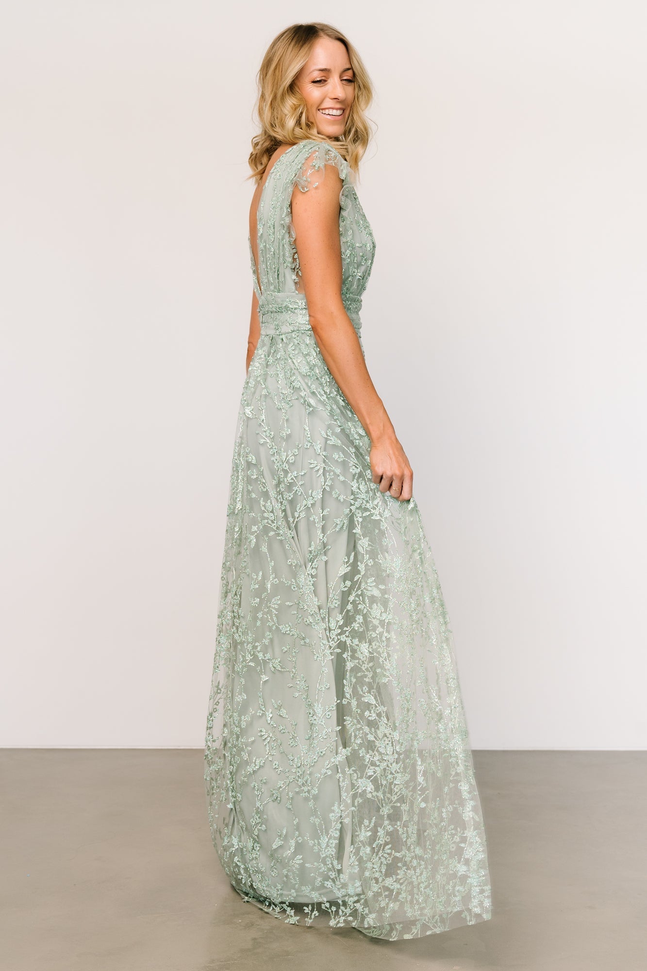 Arlene Shimmer Gown | Sage