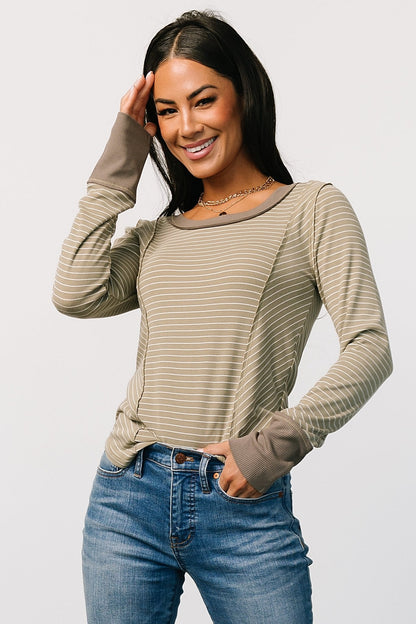Ashford Striped Top | Olive