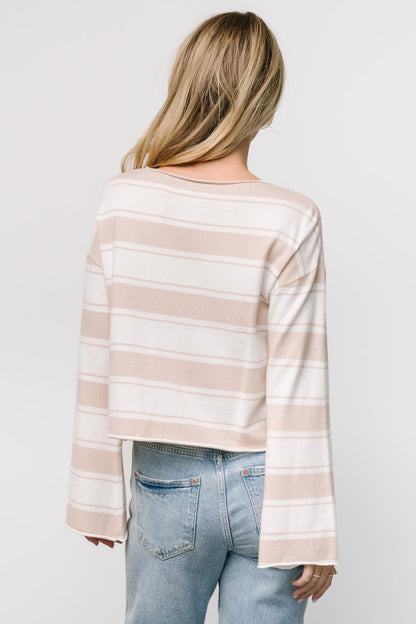 Astoria Striped Top | Ivory + Sand