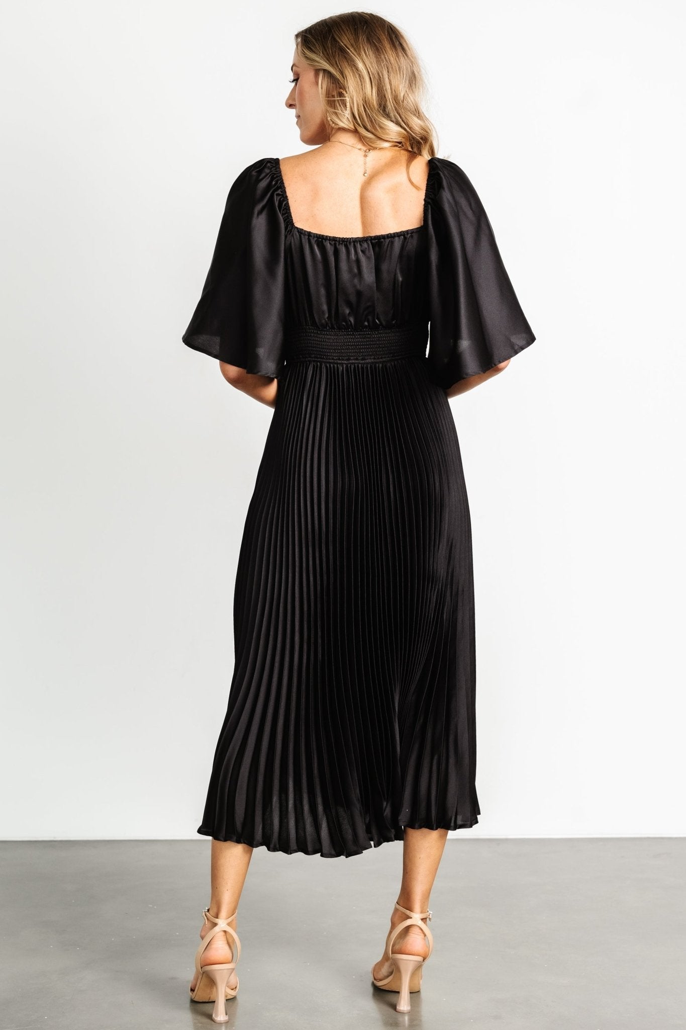 Aubree Pleated Dress | Black