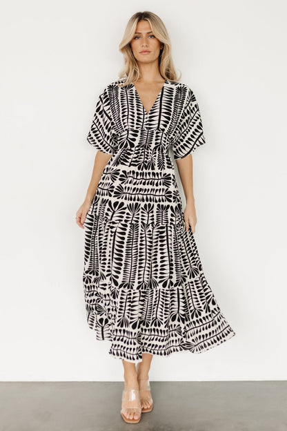 Austin Kimono Dress | Black Print