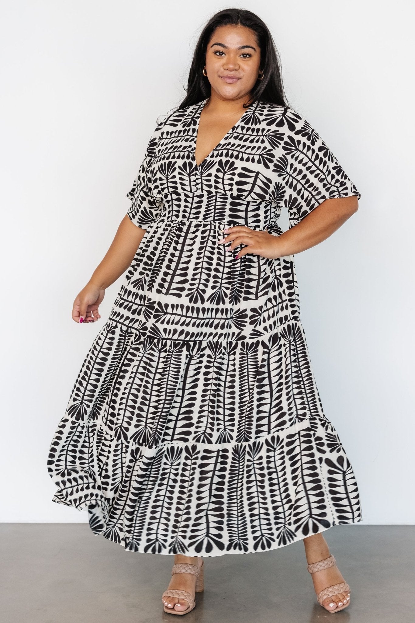 Austin Kimono Dress | Black Print
