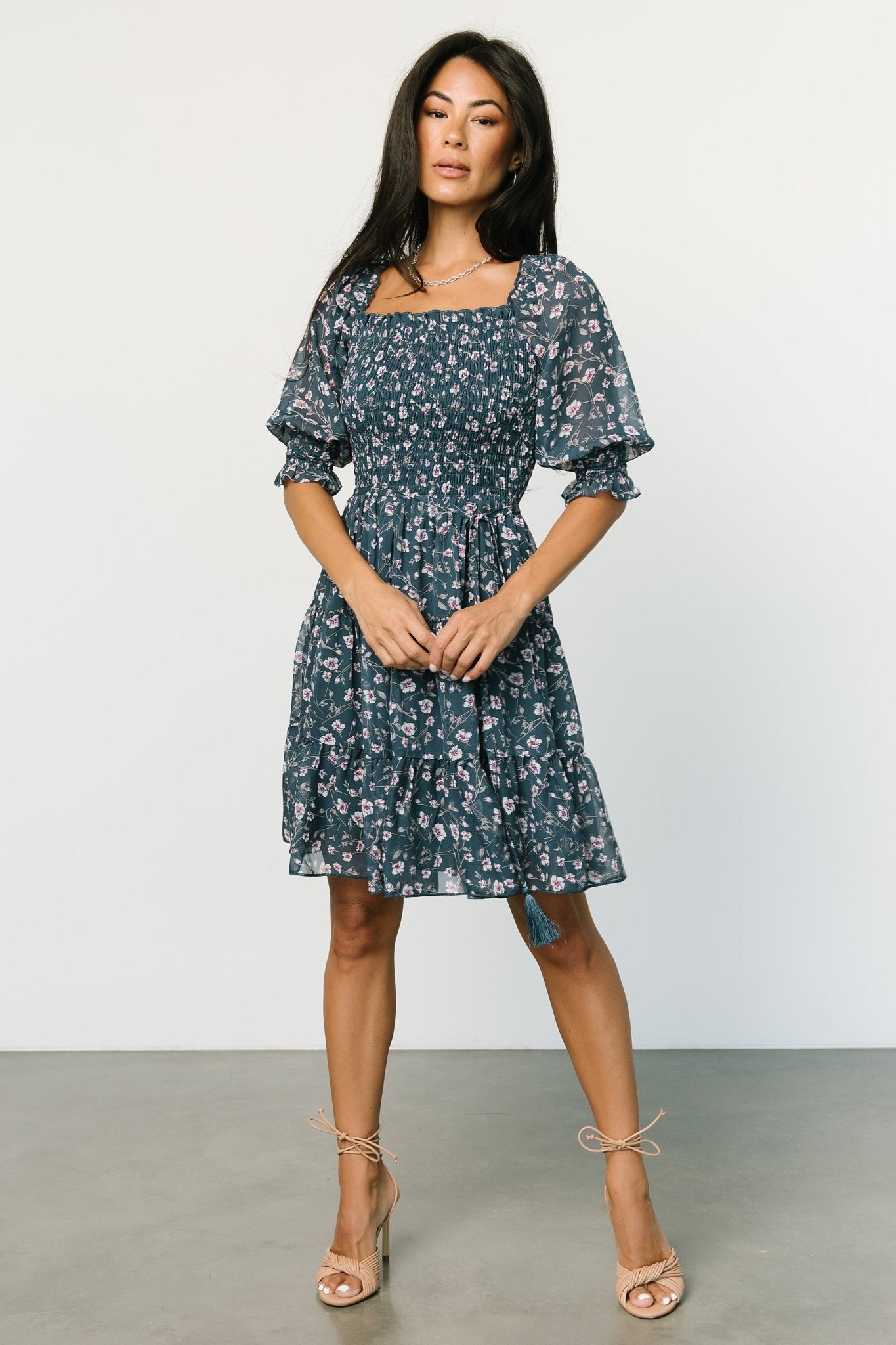 Azlyn Smocked Short Dress | Blue Multi