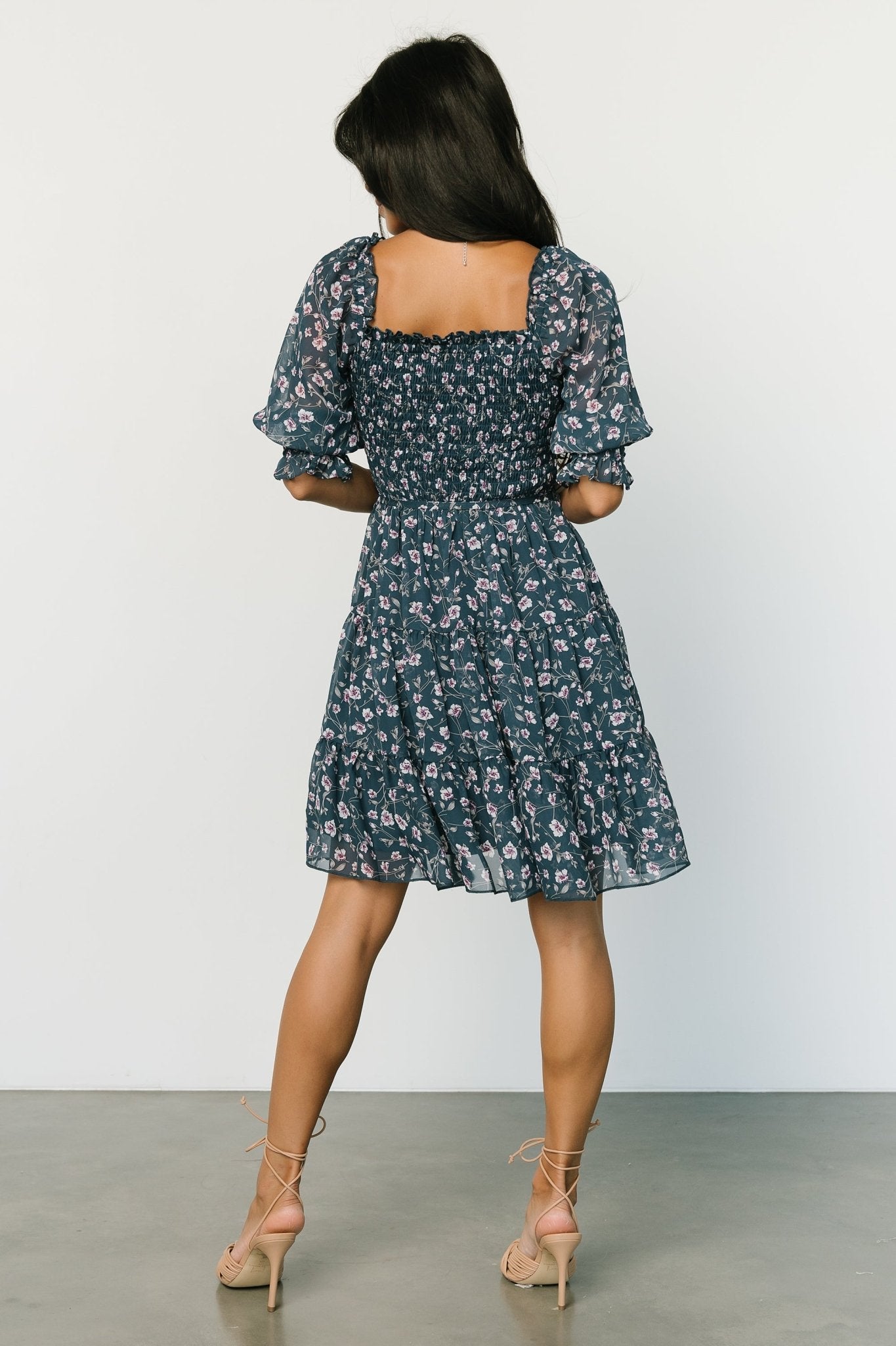 Azlyn Smocked Short Dress | Blue Multi