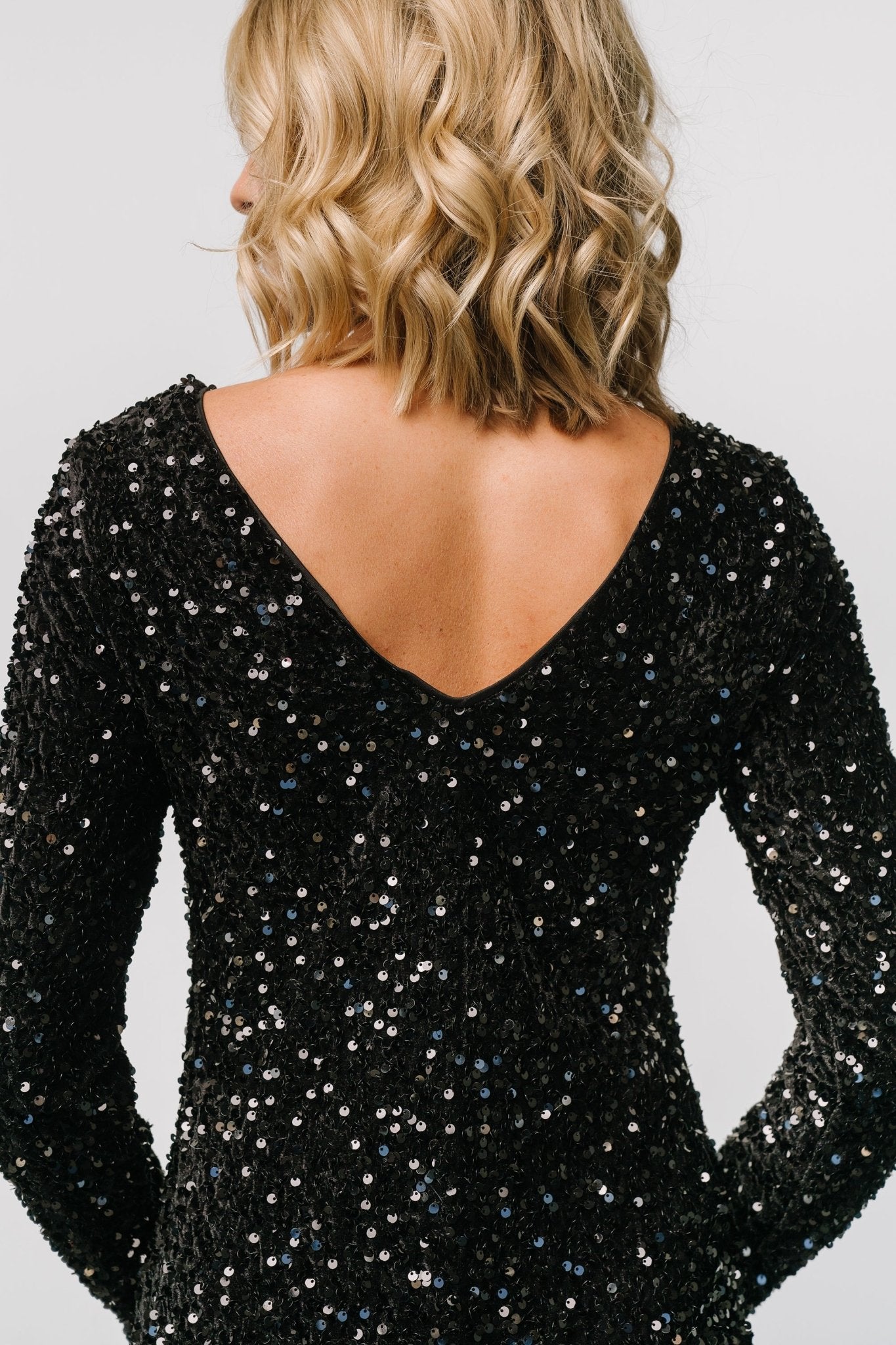 Betty Sequin Short Dress | Black