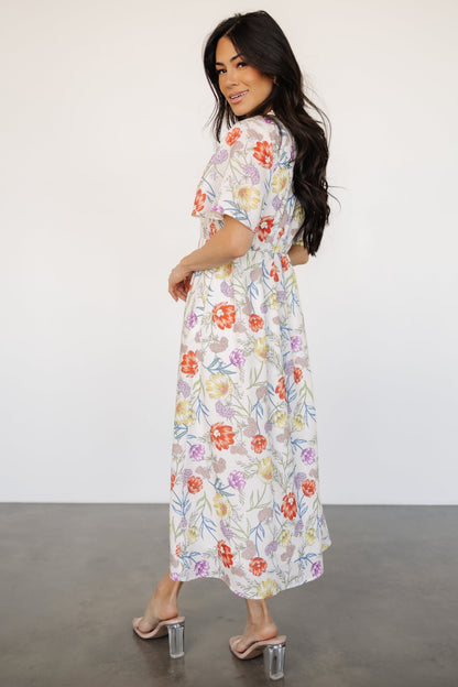 Botega Midi Dress | Ivory Multi Floral