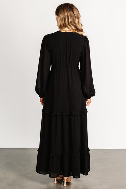 Bowman Deep V Maxi Dress | Black