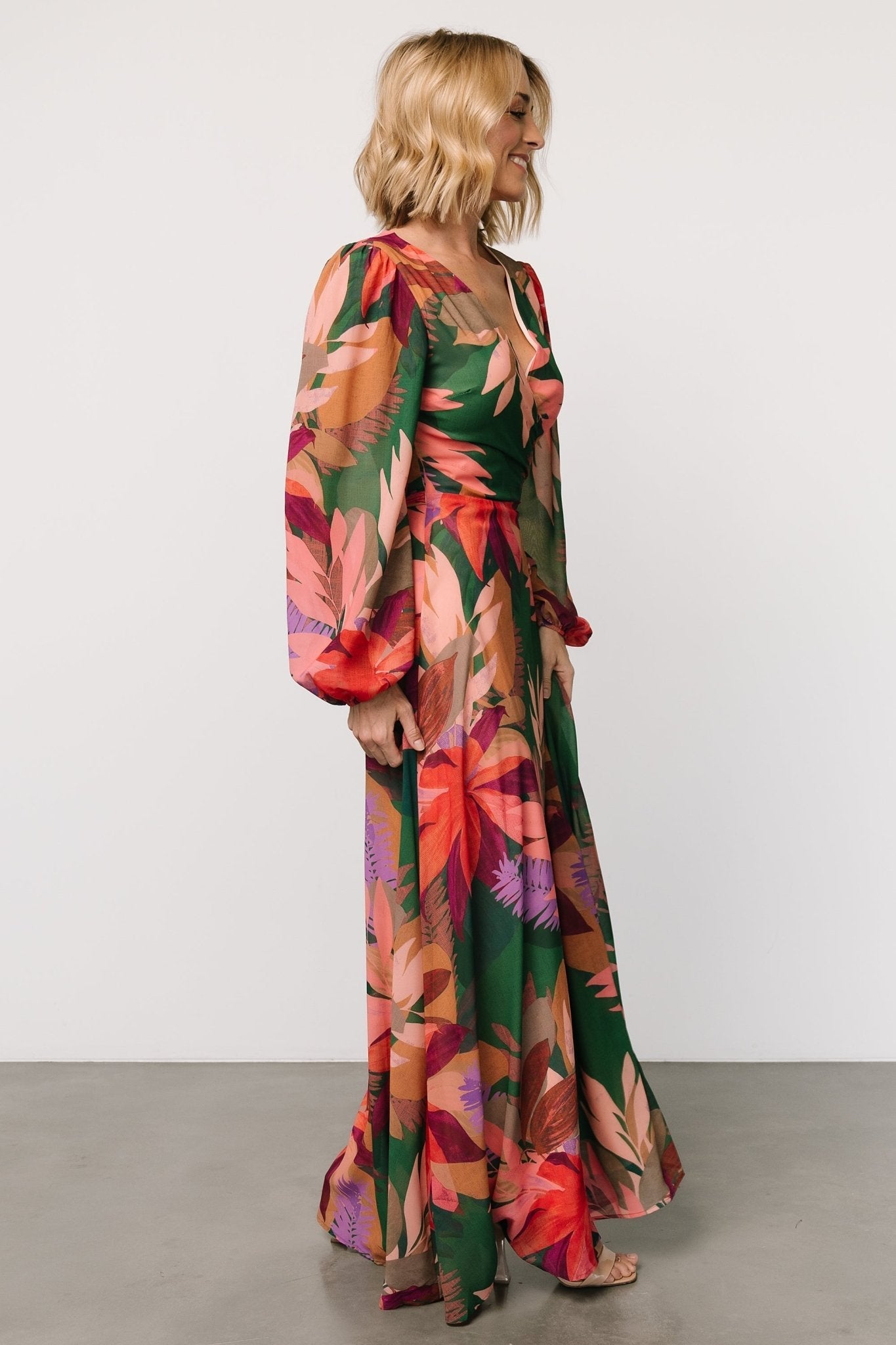 Camilla Wrap Maxi Dress | Green Multi