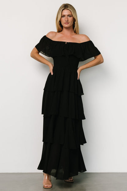Carina Off Shoulder Maxi Dress | Black
