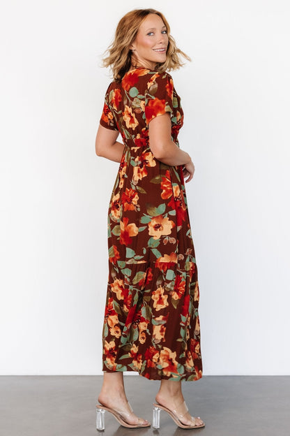 Cassie Short Sleeve Dress | Copper Floral