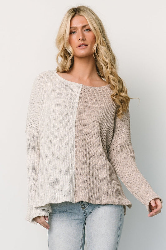 Castelo Knit Top | Natural + Sand