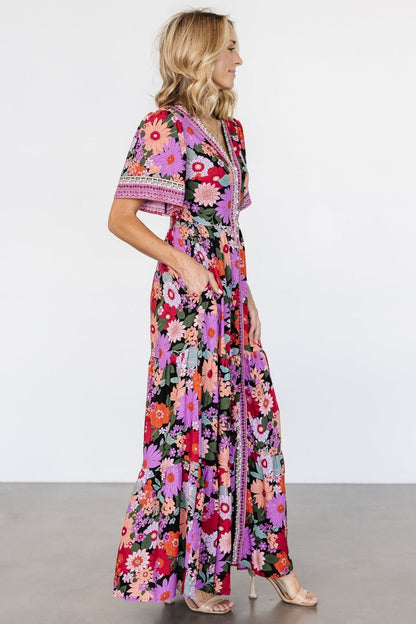 Cheryl Maxi Dress | Black Multi