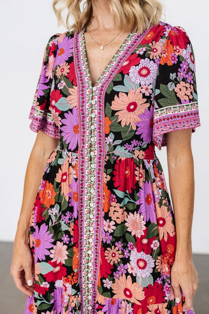 Cheryl Maxi Dress | Black Multi