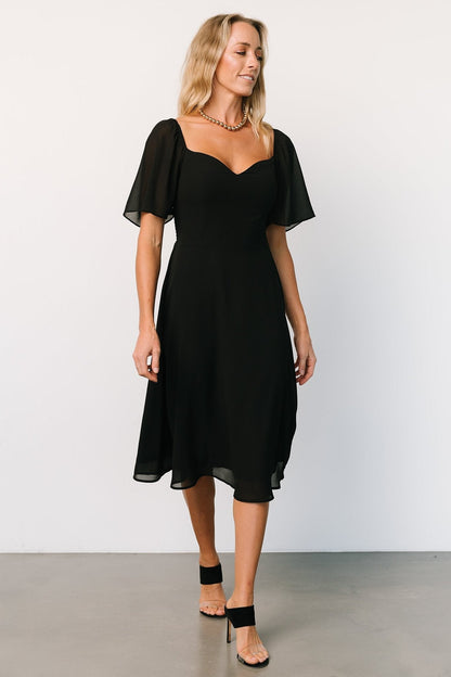 Colette Sweetheart Midi Dress | Black