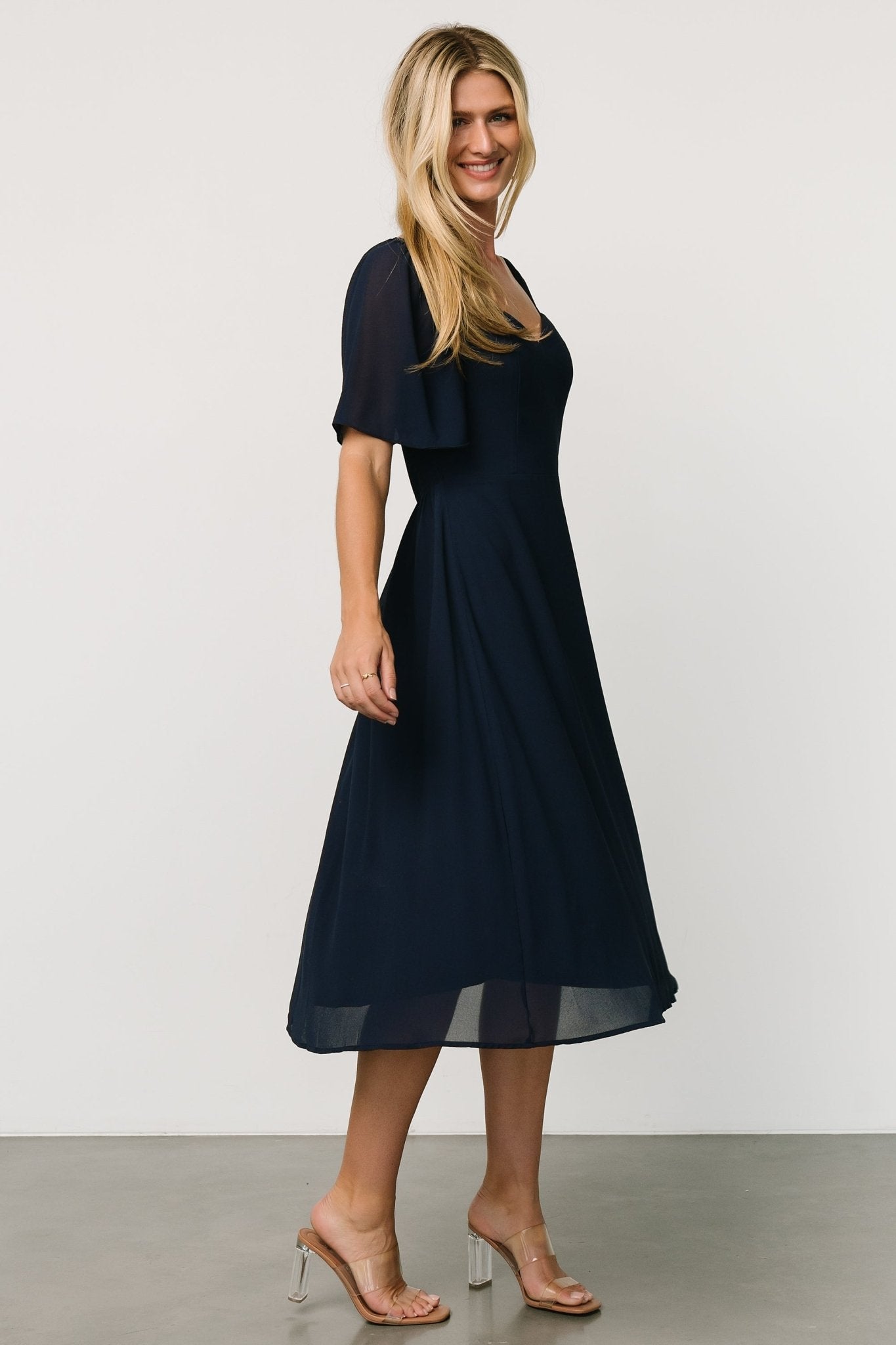 Colette Sweetheart Midi Dress | Navy