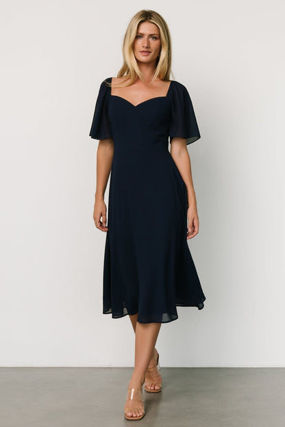 Colette Sweetheart Midi Dress | Navy