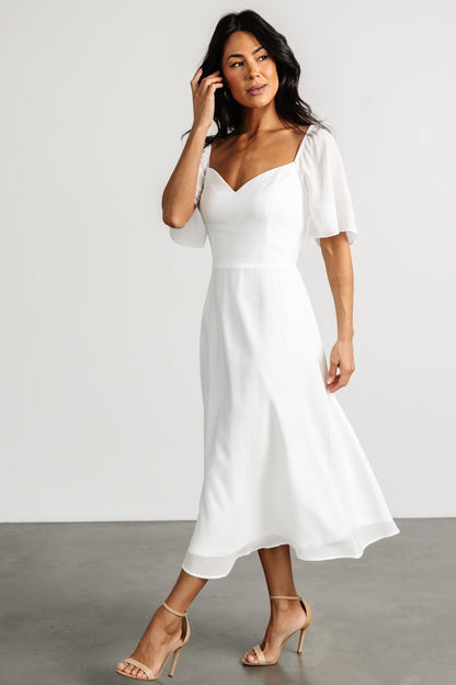 Colette Sweetheart Midi Dress | White