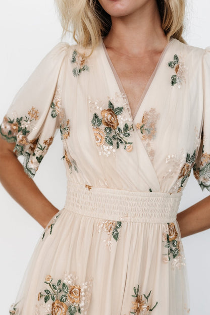 Cynthia Midi Dress | Cream Floral