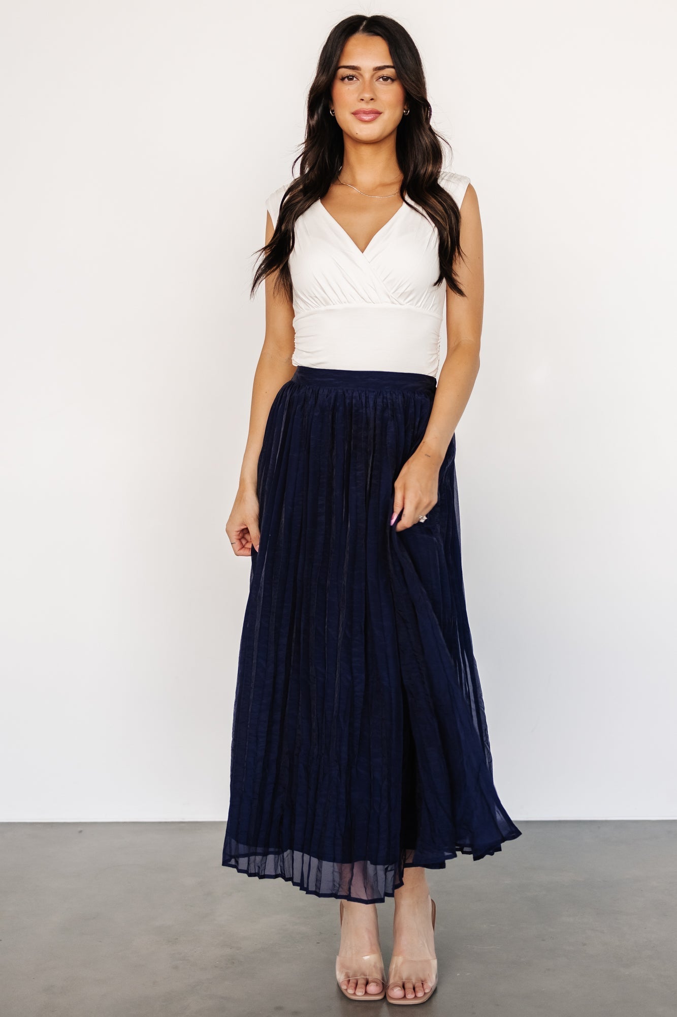 Cyra Midi Skirt | Navy